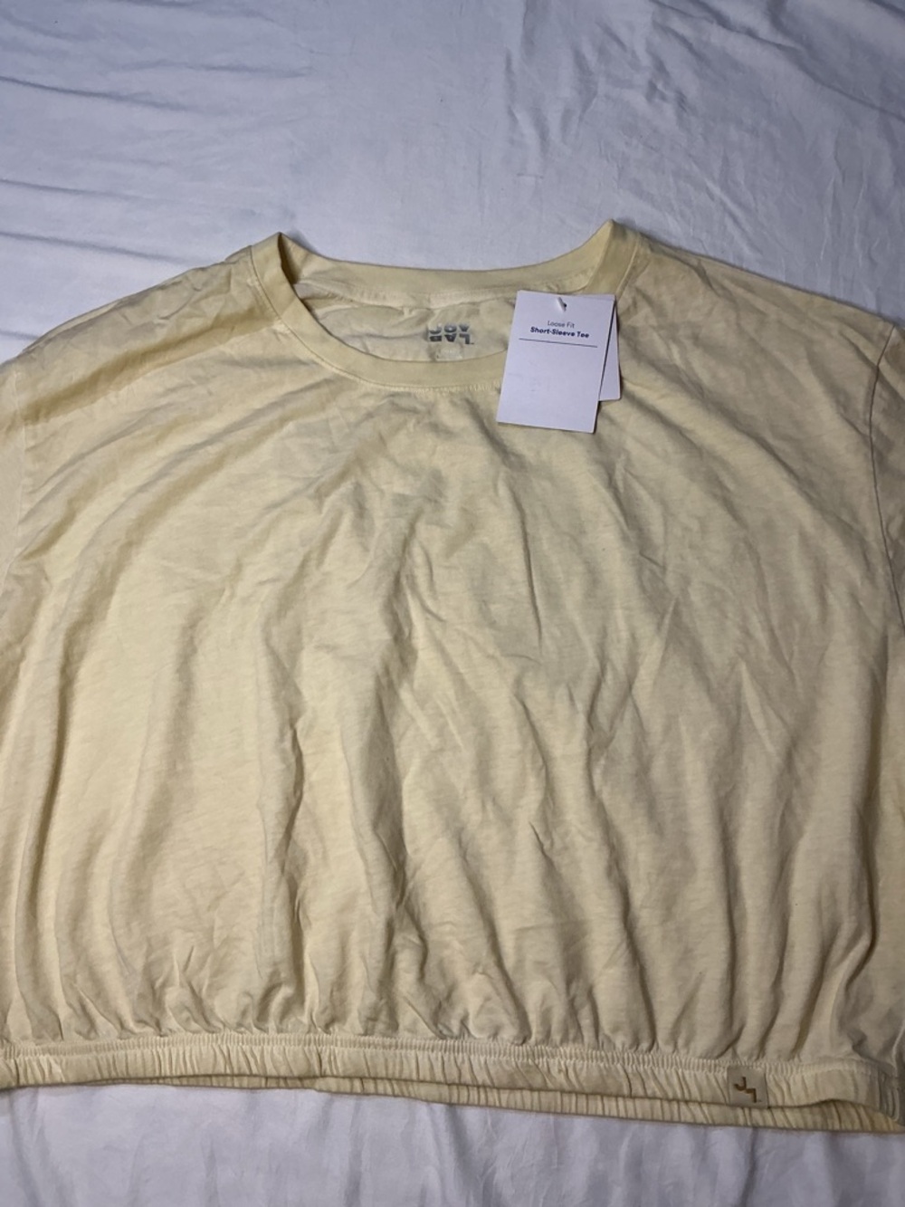 JoyLab Pale Yellow Cropped Tee